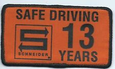 Schneider Transport truck driver patch safe driving 13 years, 2-1/2 X 4-1/2  picture