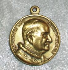 Vintage Round Brass Pope John Paul XIII Saint Christopher Vatican Medal Italy picture
