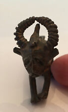 Old brass antique mountain mother goat with babys brass figurine rare picture