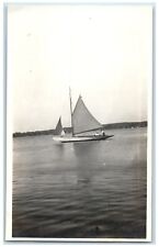 c1910's Sailboat On Lake Okoboji Iowa IA RPPC Photo Posted Antique Postcard picture