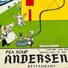 c1960 Andersen’s Restaurant U.S. 101 Buellton CA Pea Soup Hap-Pee Pee-Wee PA2 picture