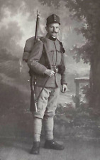 WW1 AUSTRIA-HUNGARY KUK INFANTRYMAN wMANNLICHER M-1895 RIFLE PHOTO POSTCARD RPPC picture