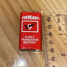 Vintage 1960's 9v Volt Eveready Transistor Battery Red With Black Cat Ex Cond picture