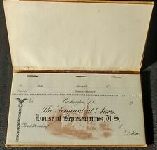1870s U.S. House Of Representatives Unused 22 Blank Sergeant At Arms Checkbook picture