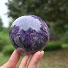 2.29lb Natural Dream Amethyst Quartz Sphere Energy Crystal Ball Reiki Gem Decor  picture