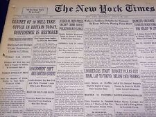 1931 AUG 26 NEW YORK TIMES - CABINET OF 10 WILL TAKE OFFICE IN BRITAIN - NT 2437 picture
