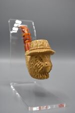 Wise Owl Pipe By Ali New Handmade Block Meerschaum Custom Fitted Case#1773 picture