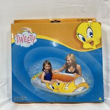 Vintage INTEX Looney Tunes Tweety Float Pool Swim Boat Inflatable Blue NOS New picture