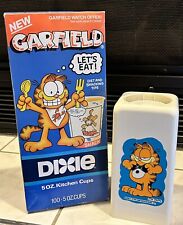 VTG 1987  Garfield Dixie 5oz Kitchen Cups 100 Pack With Kitchen Cup Dispenser picture