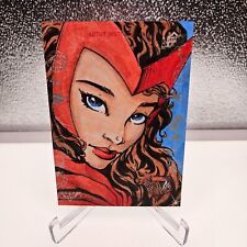 2016 UD Marvel Gems Sketch Card Scarlet Witch 1/1 - Rare Collectible picture
