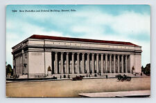 Postcard Denver CO Colorado Street View New Post Office Cars People picture
