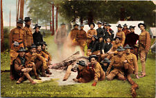 Vtg Life in the Army Around The Campfire 1910s Postcard picture