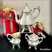 Baroque by Wallace Tea Service Set Elegant Vintage Silver Plated Service -  3 Pc picture