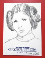 Star Wars Galactic Files Series 2 LEIA ORGANA Sketch Card 1/1 Sarah Wilkinson picture