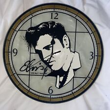 Elvis 12in Art Glass Wall Clock  By The Memory Company picture