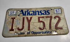 Vtg 1987 Arkansas License Plate IJY 572 Land of Opportunity picture