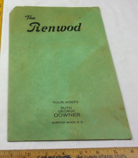 The Renwood restaurant menu 1953 Hampton Beach New Hampshire picture