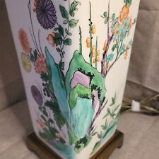Paul Hanson Asian Floral Ceramic Table Lamp w/ Brass Base picture