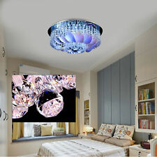 Round Flower-shape Crystal Chandelier Pendant Flush Mount Ceiling Light Fixture picture