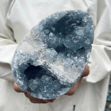 3.3lb Large Natural Blue Celestite Crystal Geode Quartz Cluster Mineral Specime picture