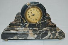 1930's Lux Clock Manufacturing Waterbury Conn. Marble Mantle Wind up WORKS picture