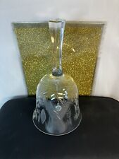 VINTAGE KROSNO / POLISH CRYSTAL BELL WITH ETCHED FLORAL DESIGN - PRE-OWNED picture