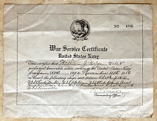 WWI US MARINE CORPS - MARINE'S WAR SERVICE CERTIFICATE from UNITED STATES NAVY picture