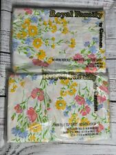 VINTAGE CANON ROYAL FAMILY FLORAL TWIN SHEETS FITTED AND FLAT SET LOT NO IRON picture