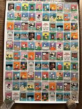 CHARLES SCHULTZ PEANUTS Uncut Sheet of Trading Cards  - Limited Edition picture
