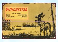 1941 Winchester World Standard Guns Ammmunition metal tin sign garage decor tips picture