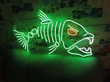 Fish neon sign, skeleton fish neon sign, sea neon sign, man caveneon  (size 25