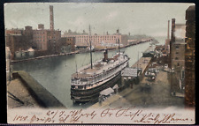 Vintage Postcard 1905 Ferry & The Rush Street Bridge, Chicago, Illinois (IL) picture