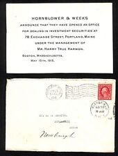 Newburgh, ME Amos W. Knowlton* 1915 Hornblower & Weeks Announcement Card picture