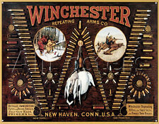 Winchester TIN SIGN Bullet Chart hunting Gun ammo Display  vintage look metal picture