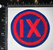 Early WWII US Army IXth 9th Corps Felt Patch picture