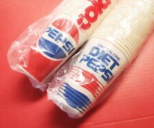 '80s Vtg 100ct DIET / PEPSI Sweatheart Wax Paper Picnic Drink Cups SEALED Sleeve picture