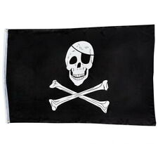 LOT OF 2 PIRATE FLAG 3 X 5 FEET SKULL AND CROSSBONES CROSS SWORDS JOLLY ROGER picture