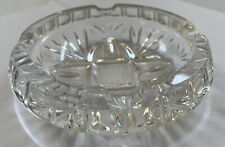 Vintage Crystal Glass Ashtray Heavy Cut High Clarity Cigarette Cigar 4 slot picture