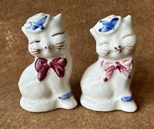 Vintage SHAWNEE Puss & Boots Kitty Cat Salt & Pepper Shakers w/ Corks & Stickers picture