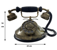 Antique Style Brass Rotary Dial Telephone Vintage Phone Home Decor Collectibles picture