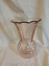 Vintage Anchor Hocking Pink Depression Glass Pineapple Vase 9 in. picture