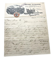 Pabst Brewing CO Milwaukee Lager Beer Letter Head Henry Schafer 1901 Brewery picture