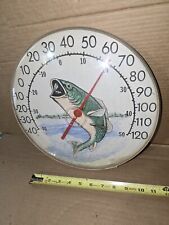 Vtg The Original Jumbo Dial Ohio Thermometer Co. 1985 Bass Fish 12