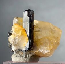 65 Cts Black Tourmaline And Quartz Crystal Specimen From Pakistan picture