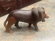 Vintage Hand Carved Wooden Lion Timber Statue Figurine Safari picture