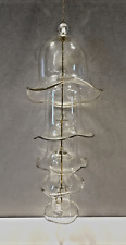Vintage 1980's Clear Glass 5 Tier Nesting Bell Scallop Edged Christmas Ornament picture