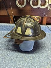 BURNED Vintage Cairns Leather Fire Helmet                picture
