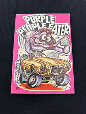 1973 FABULOUS ODD RODS #74 PURPLE PEOPLE EATER DONRUSS NM PINK STICKER CARD picture
