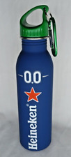 Heineken 0.0 BLUE Promotional Metal Water Bottle Tumbler with Carabiner Clip Lid picture