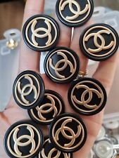 CHANEL CC LOGO 10 GOLD AND BLACK TONE METAL CC LOGO  BUTTONS 30MM/BIG LOT  picture
